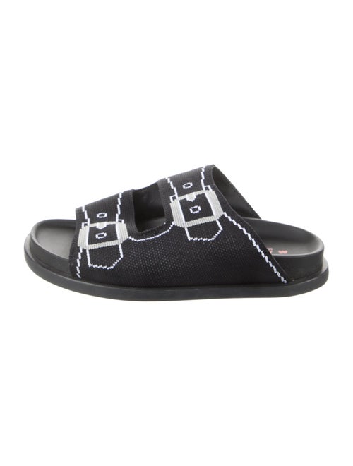 Marni Graphic Print Embroidered Accent Slides