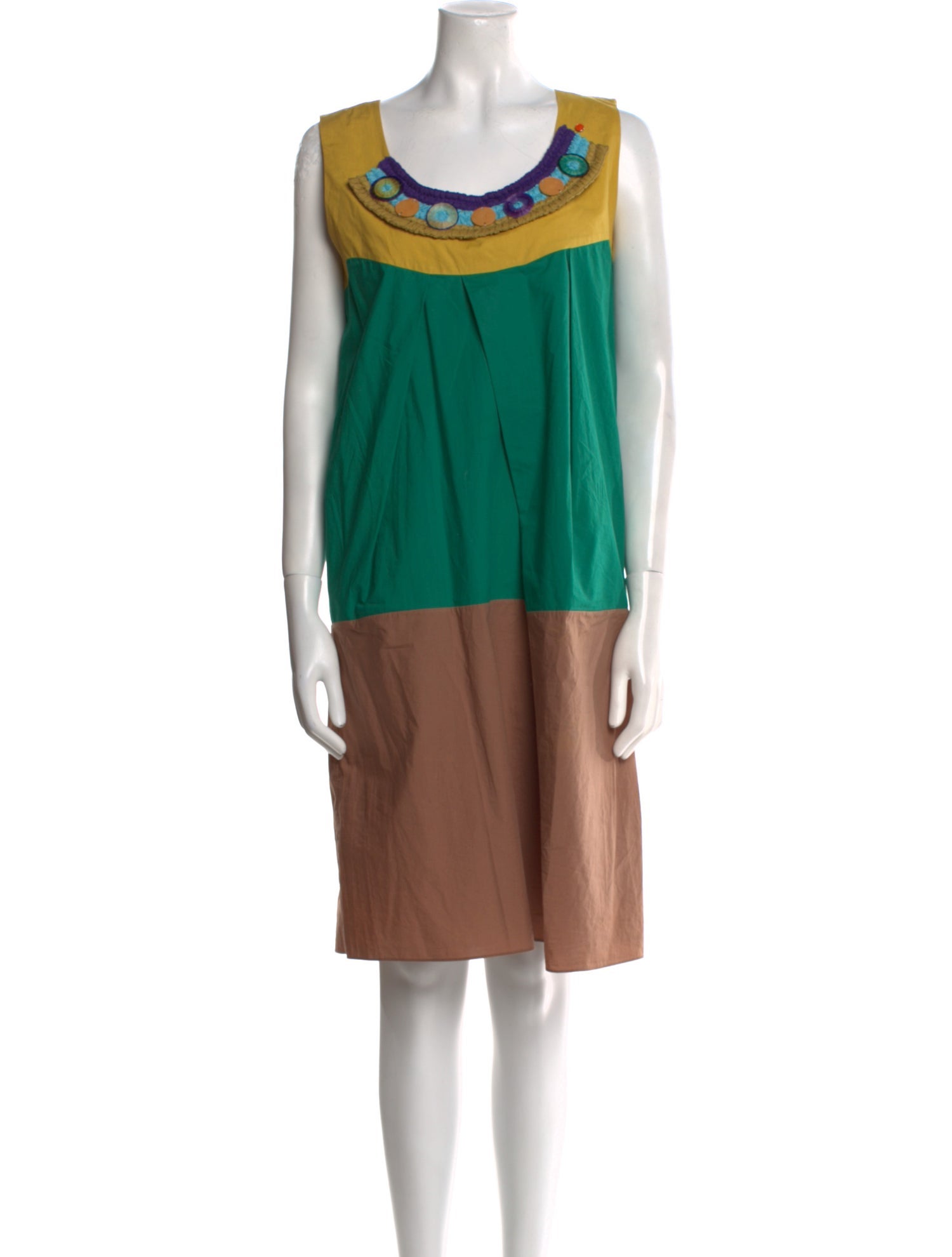 Marni Colorblock Pattern Knee-Length Dress