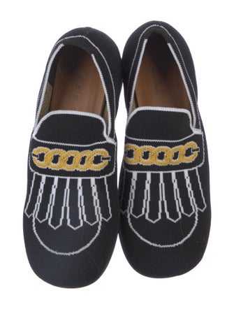 Marni Printed Embroidered Accent Loafers