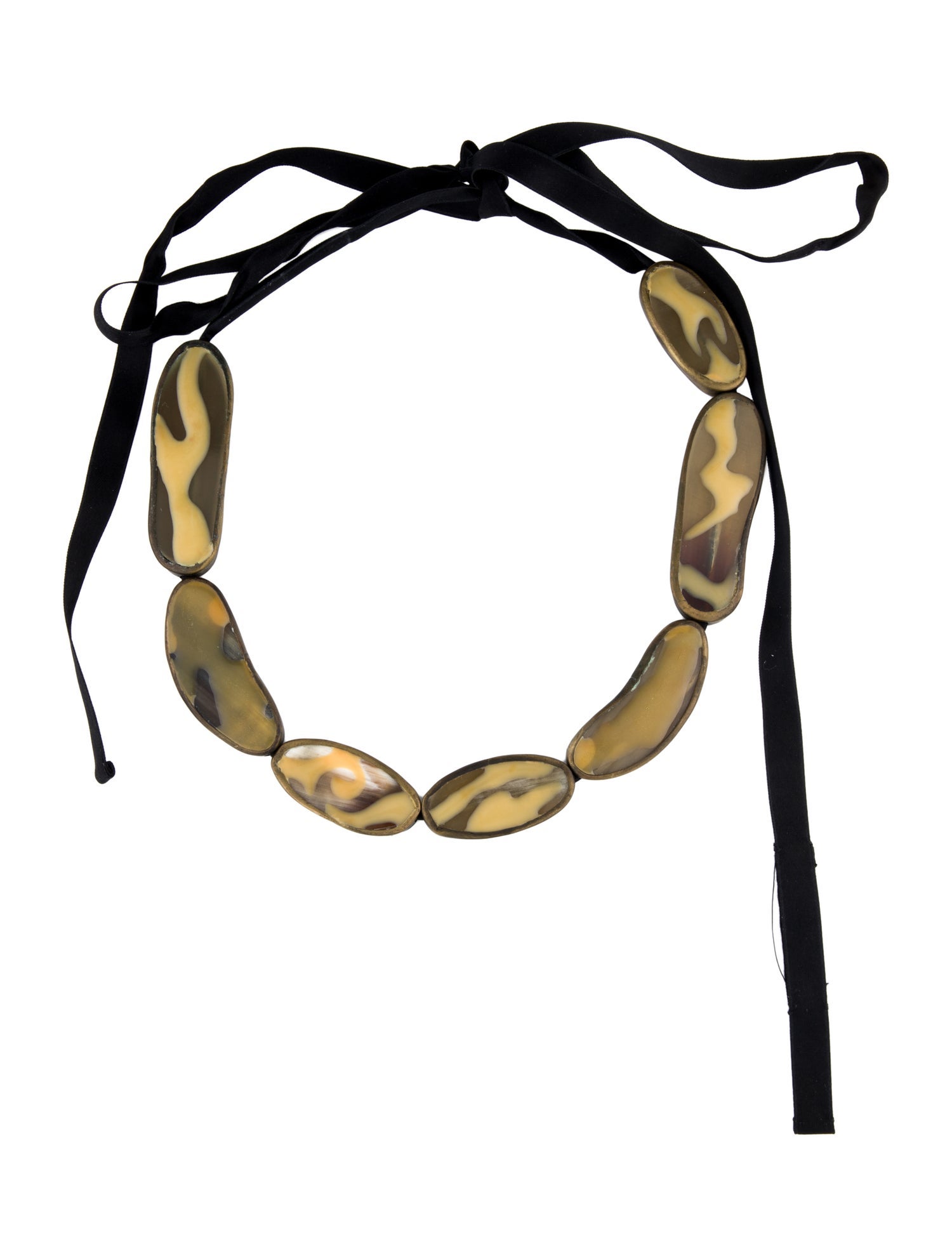 Marni Ribbon & Resin Collar Necklace