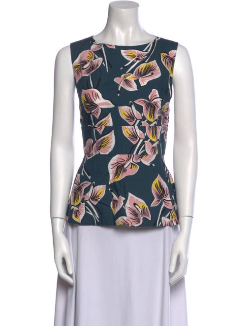 Marni Printed Bateau Neckline Top