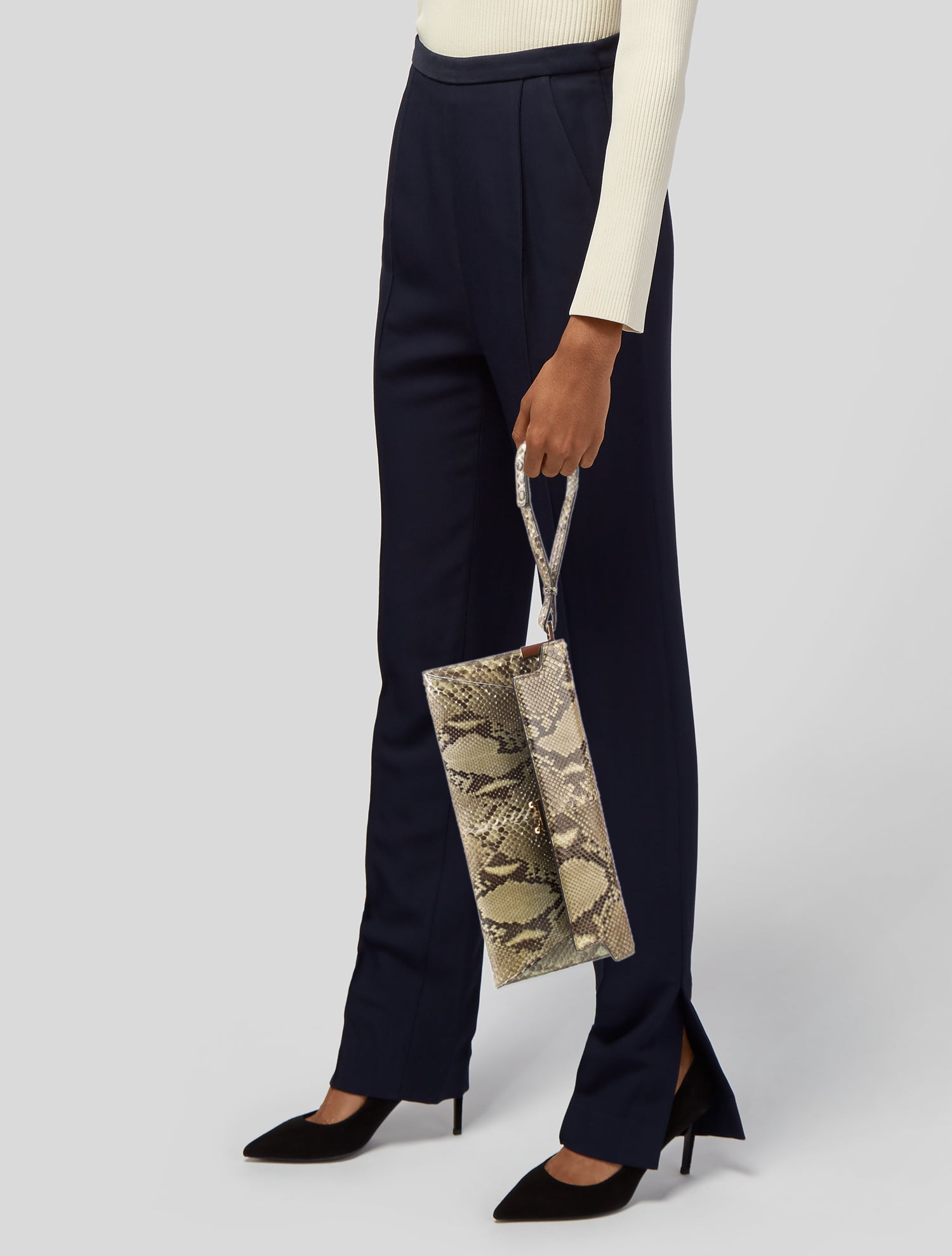 Marni Embossed Leather Clutch