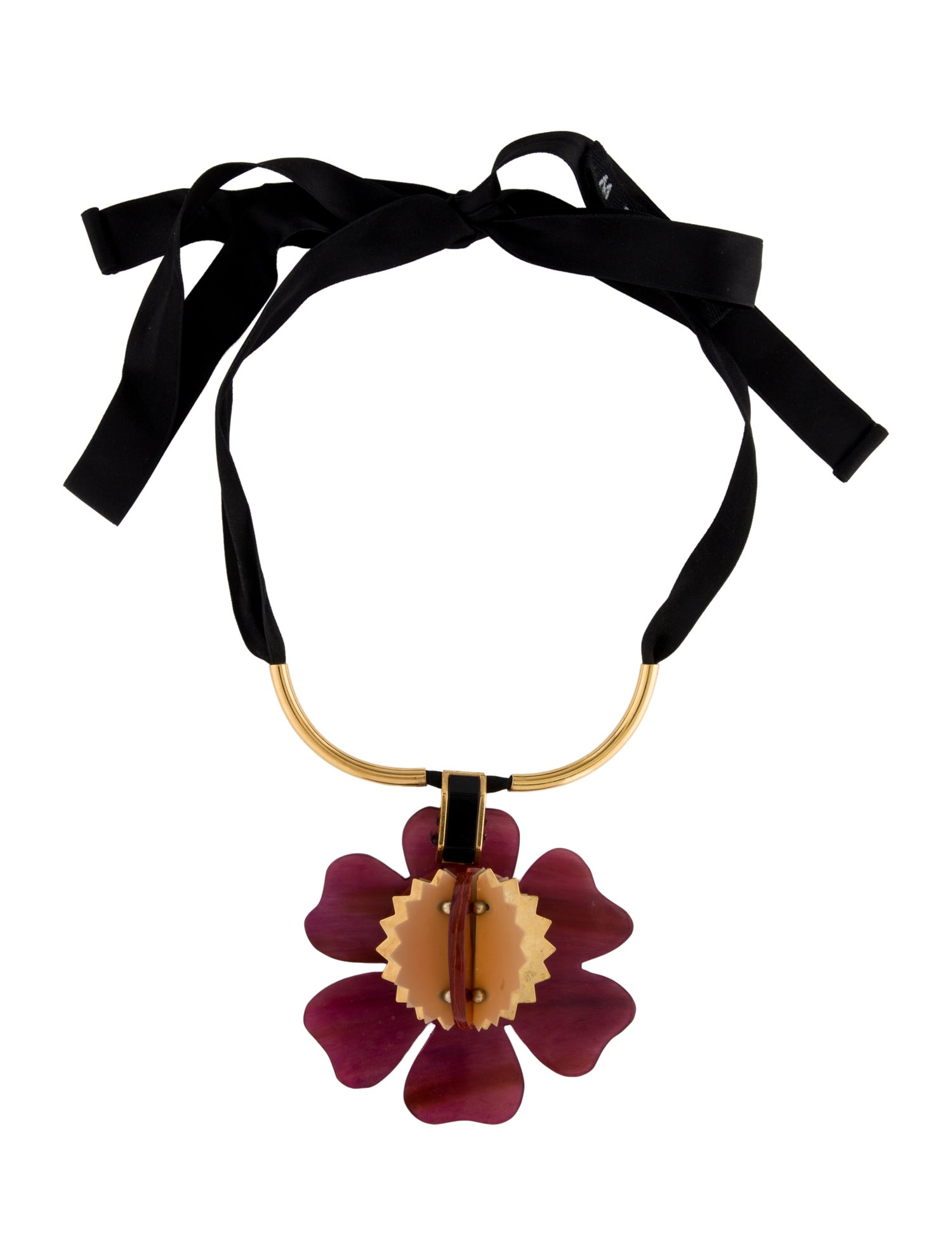 Marni Bead & Ribbon Pendant Necklace