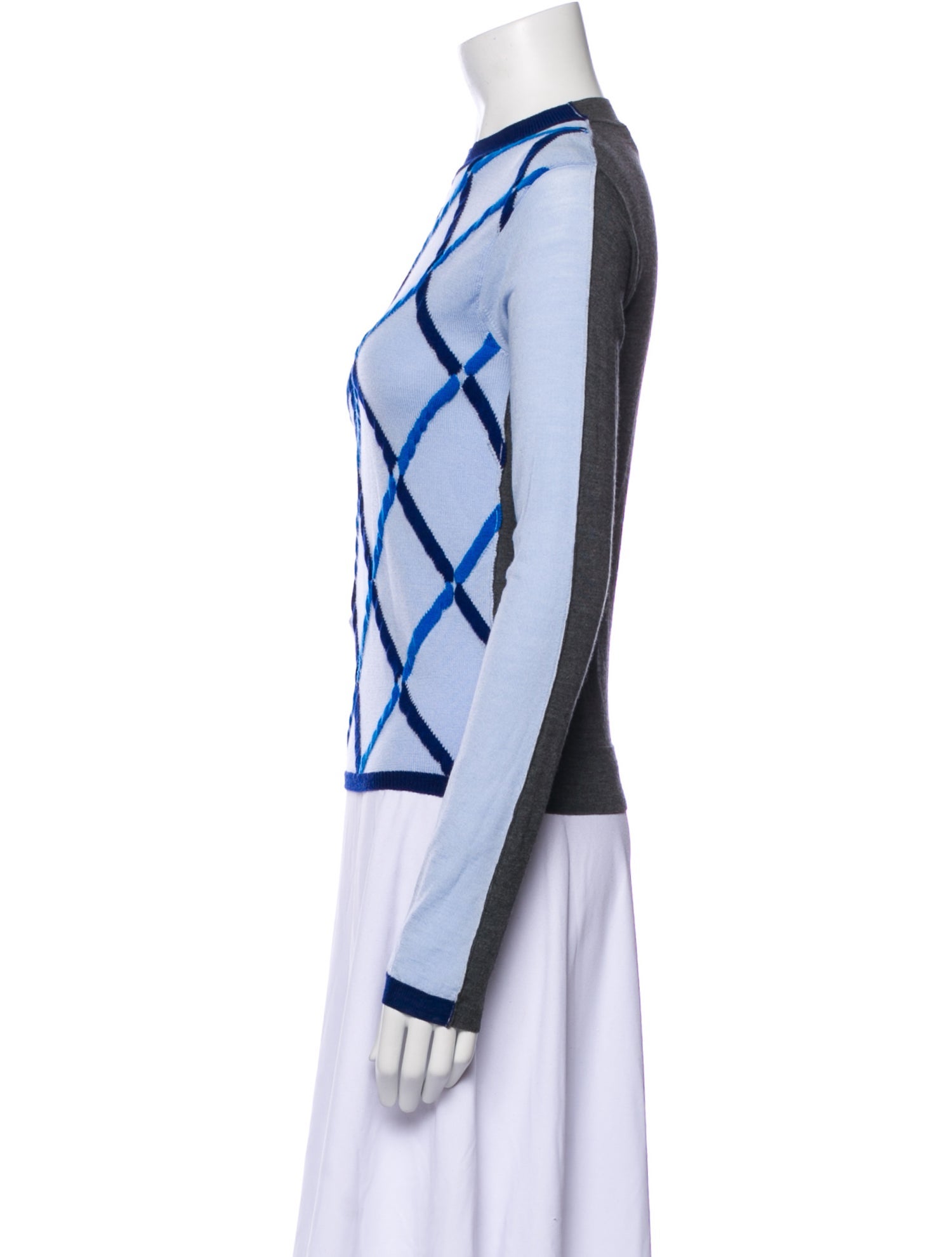 Marni Plaid Print Crew Neck Top