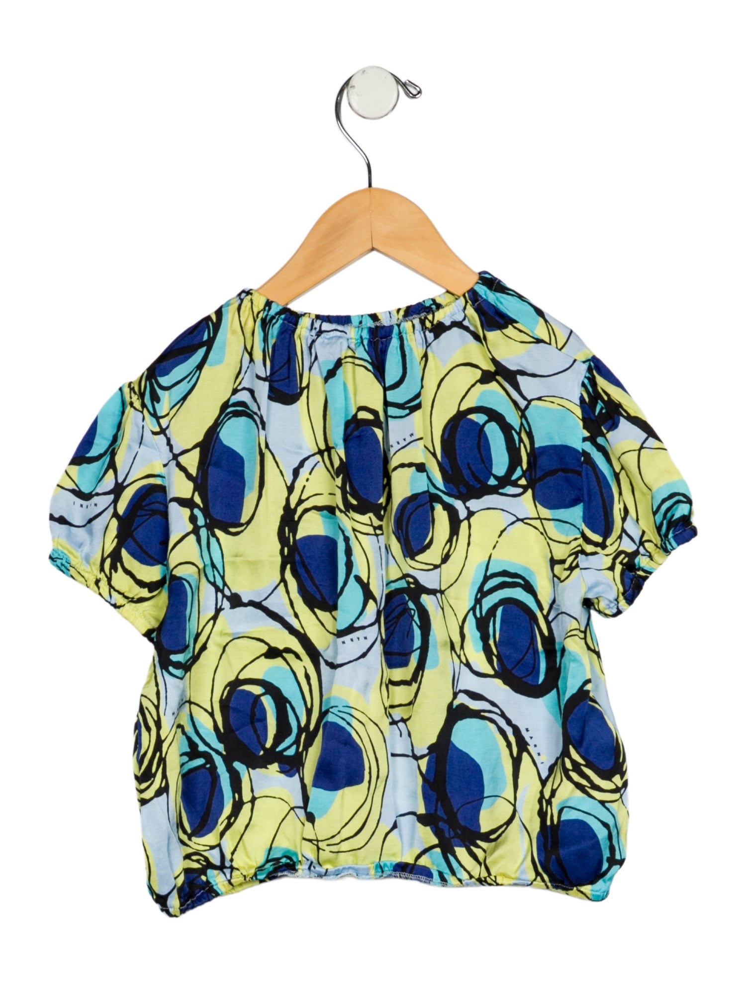 Marni Girls Pattern Print Short Sleeve Top