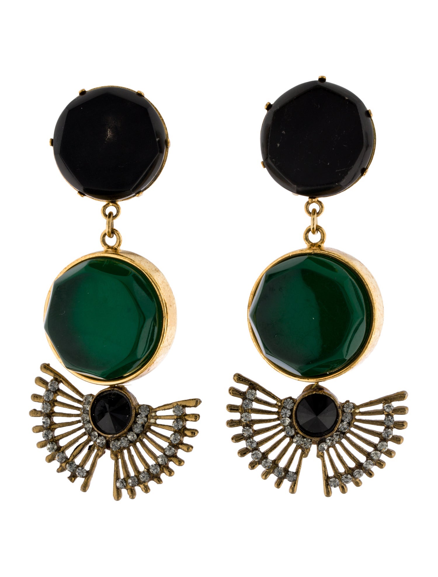 Marni Horn & Crystal Drop Clip-On Earrings