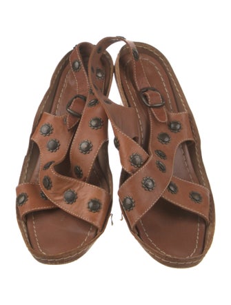 Marni Leather Floral Print Slides