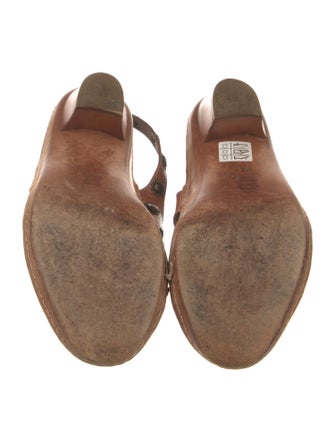 Marni Leather Floral Print Slides