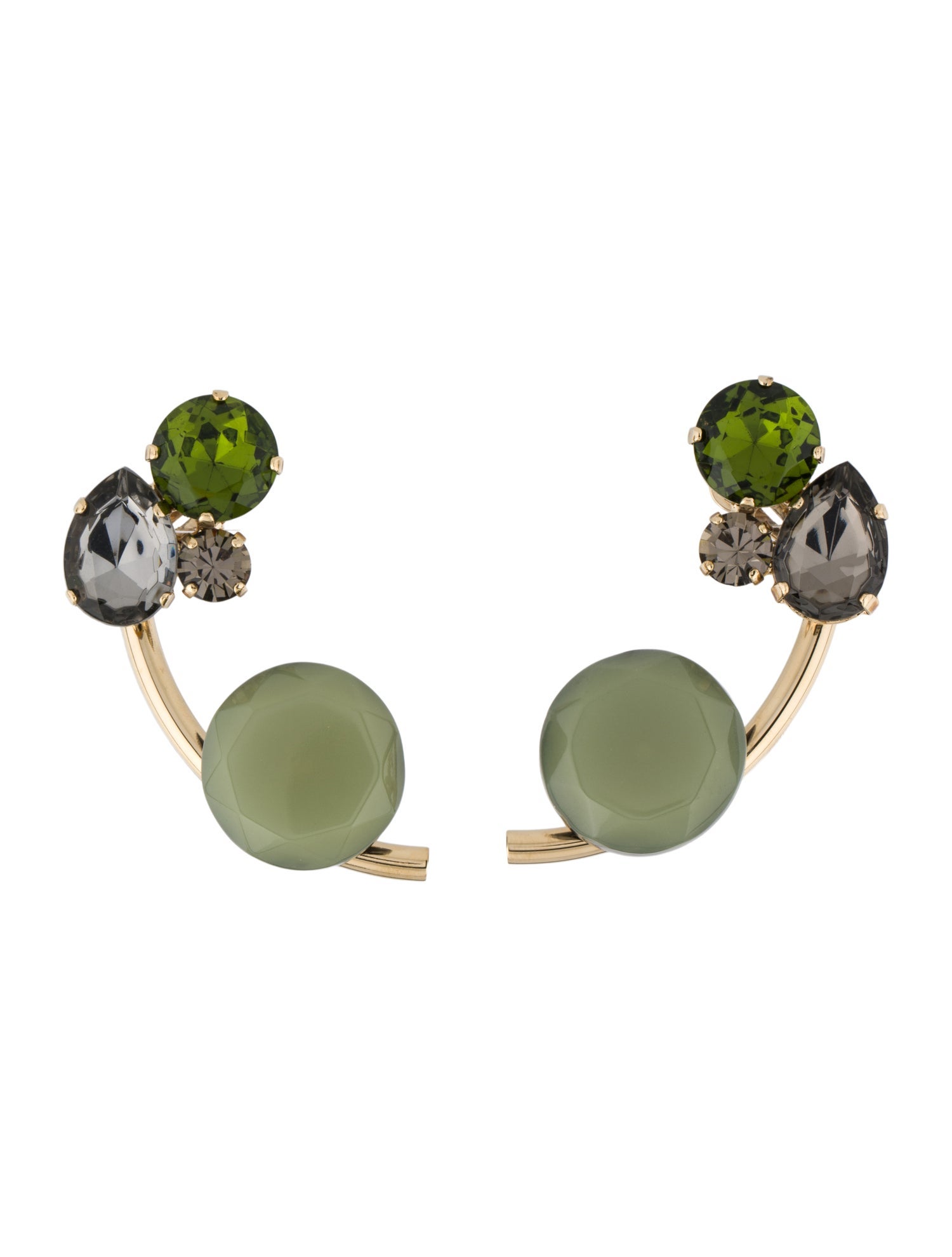 Marni Crystal & Horn Double Clip-On Earrings