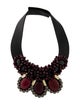 Marni Horn, Crystal & Leather Collar Necklace