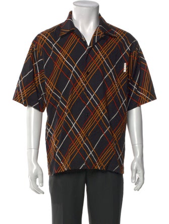 Marni Plaid Print Short Sleeve Shirt