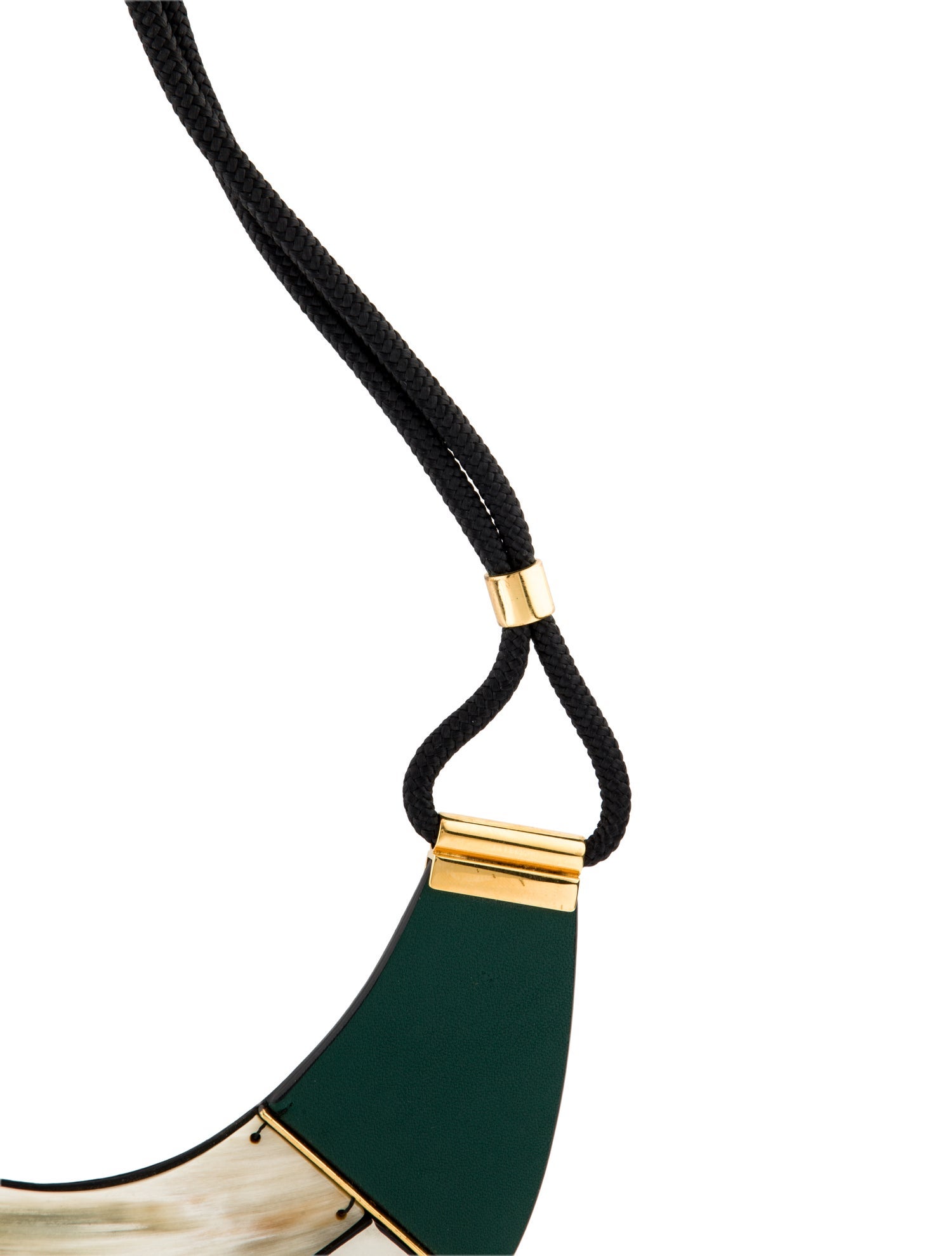 Marni Leather, Horn, & Cord Collar Necklace