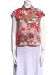 Marni Floral Print Short Sleeve Button-Up Top