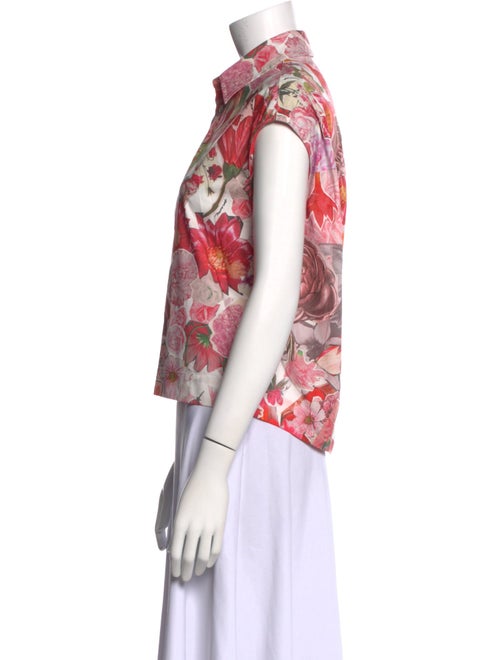 Marni Floral Print Short Sleeve Button-Up Top