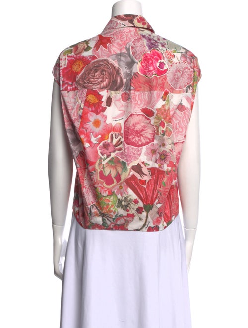 Marni Floral Print Short Sleeve Button-Up Top
