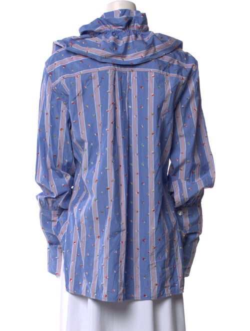 Marni Printed Mock Neck Button-Up Top