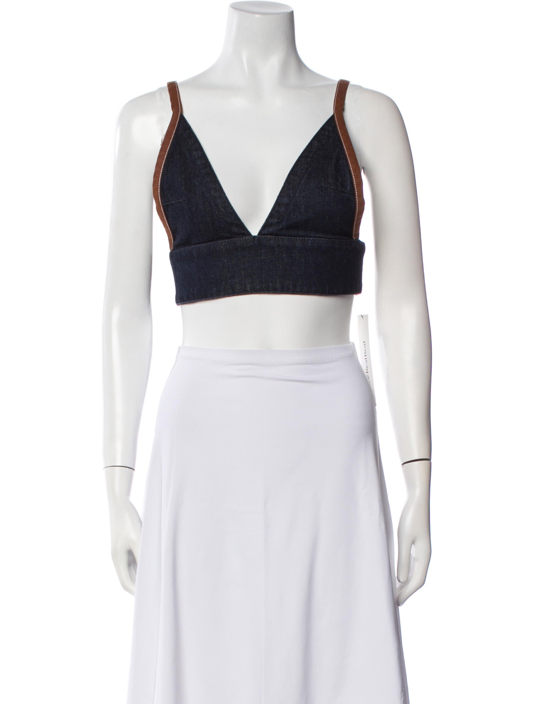 Marni V-Neck Sleeveless Crop Top