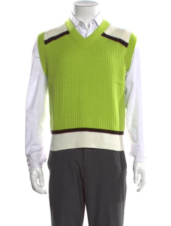 Marni Colorblock Pattern V-Neck Sweater Vest