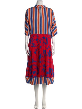 Marni Striped Midi Length Dress