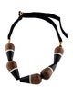 Marni Wood, Resin, & Ribbon Collar Necklace