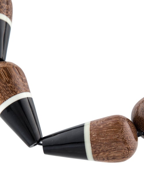 Marni Wood, Resin, & Ribbon Collar Necklace