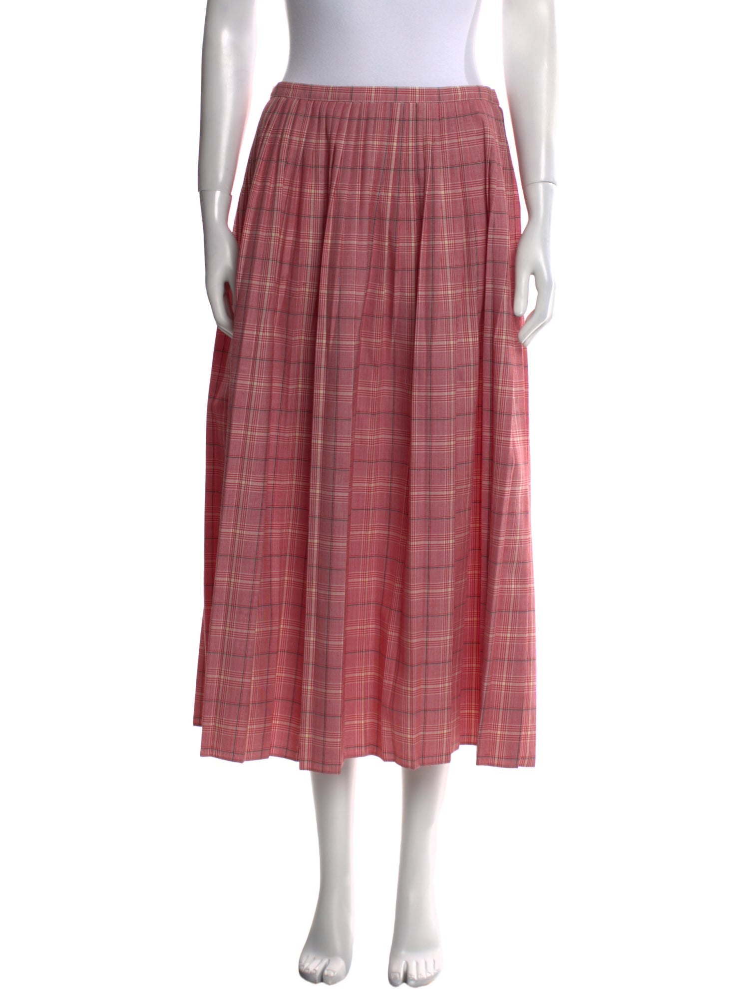 Marni Plaid Print Midi Length Skirt