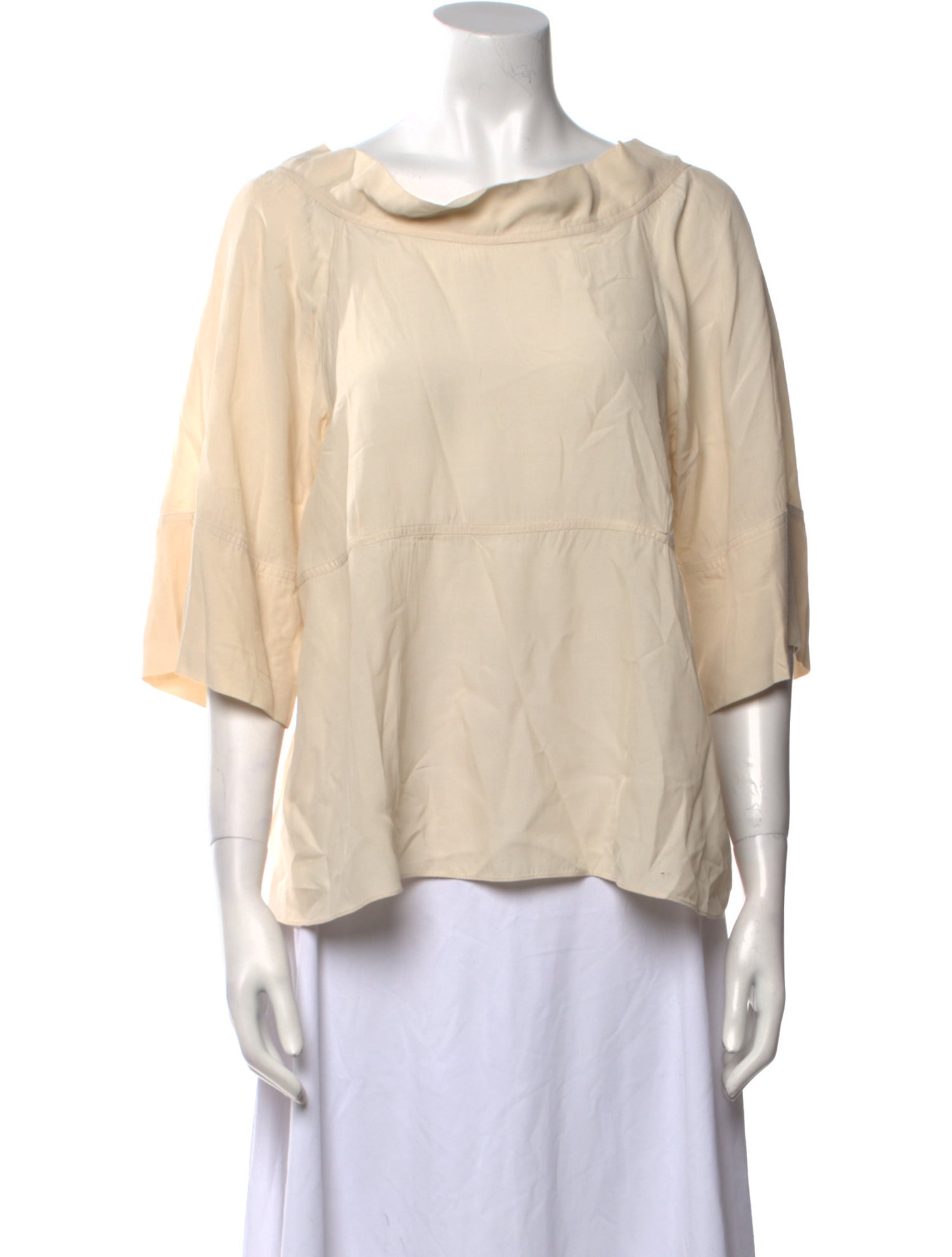 Marni Bateau Neckline Three-Quarter Sleeve Blouse