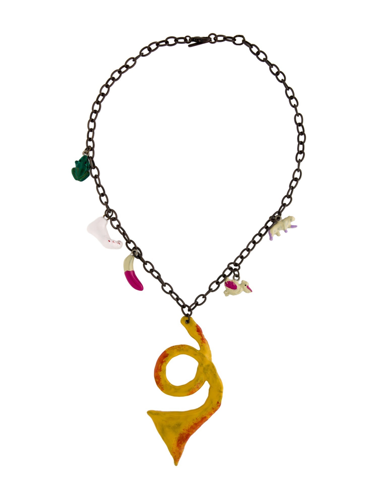 Marni X No Vacancy Inn Enamel Charm Pendant Necklace