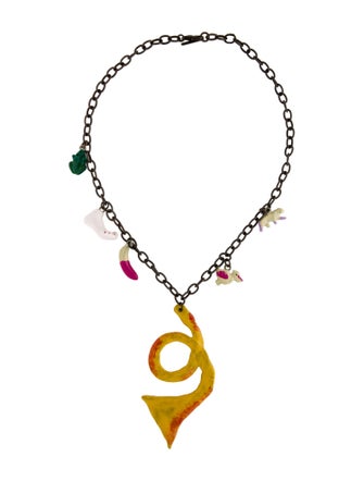 Marni X No Vacancy Inn Enamel Charm Pendant Necklace