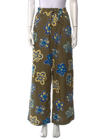 Marni Floral Print Wide Leg Pants