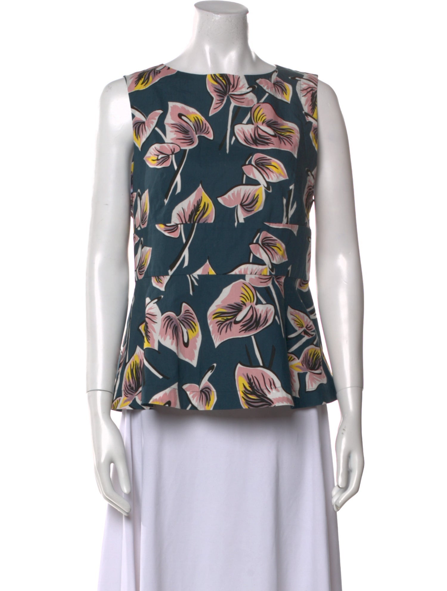Marni Printed Bateau Neckline Blouse