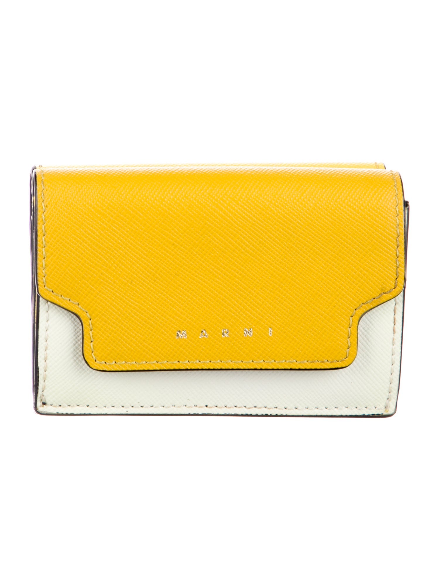 Marni Leather Colorblock Pattern Card Holder
