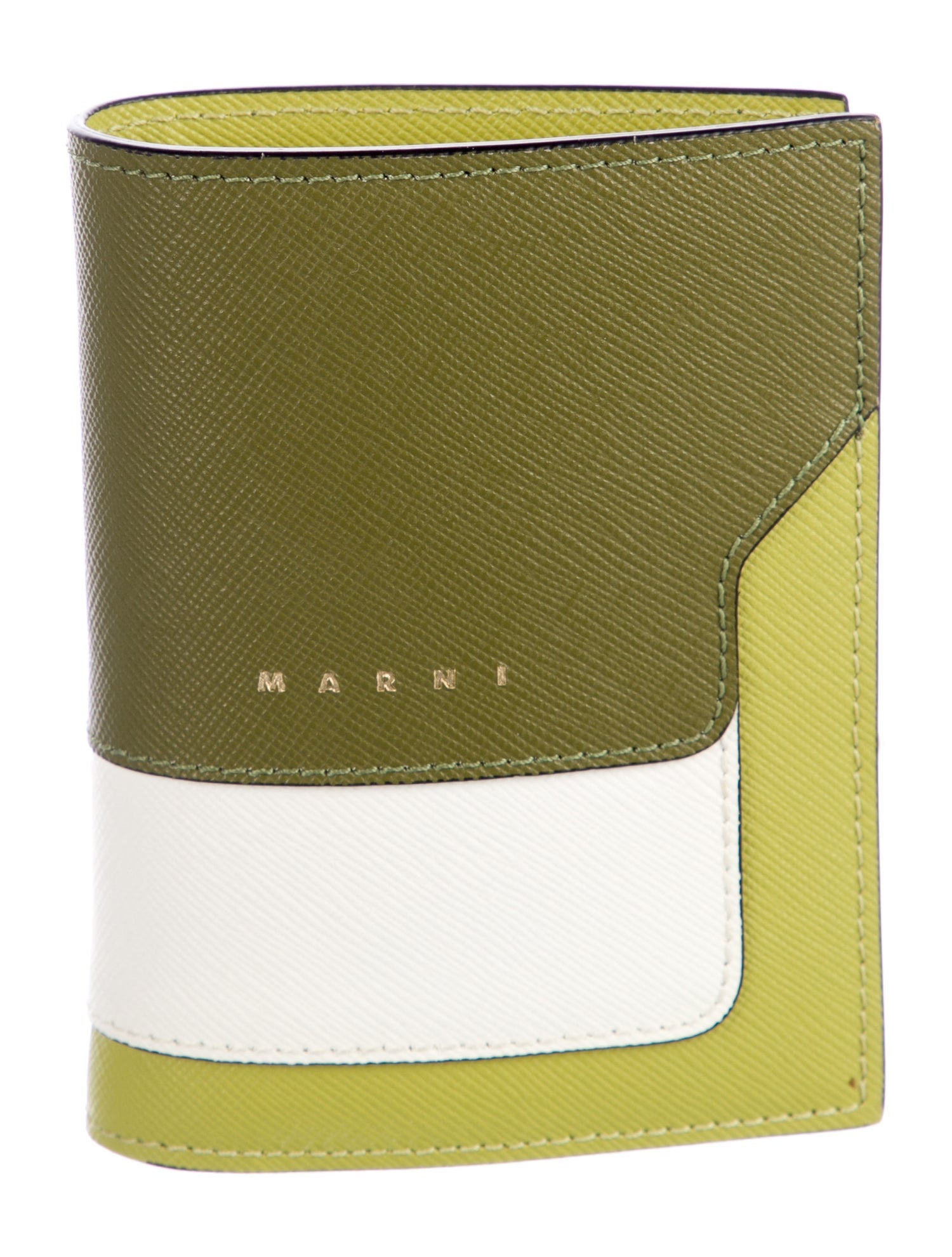 Marni Leather Colorblock Pattern Wallet w/ Tags