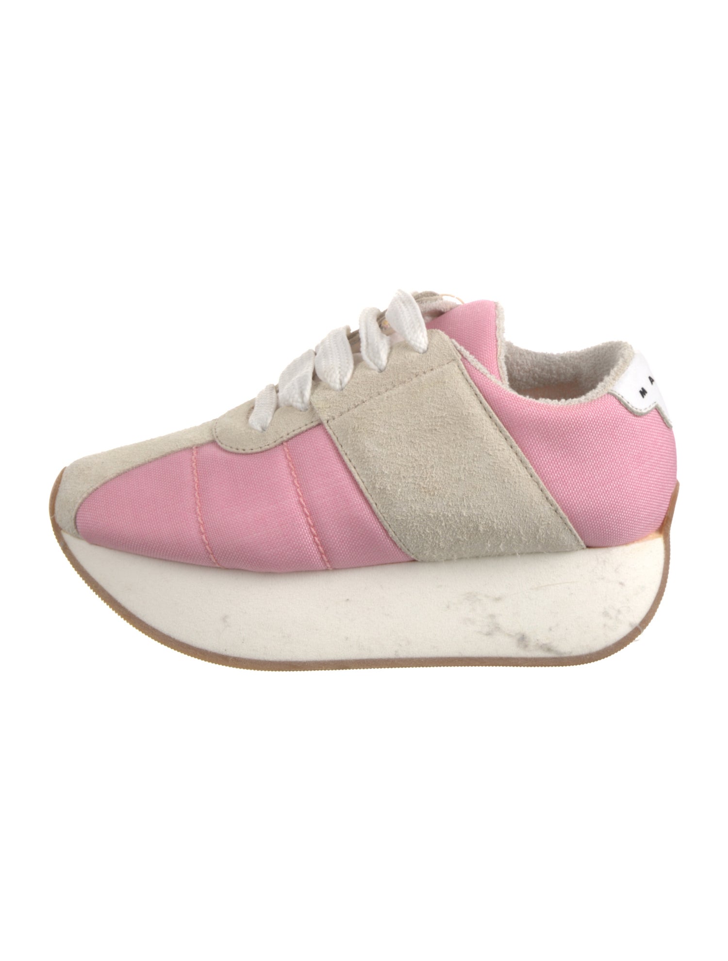 Marni Suede Colorblock Pattern Chunky Sneakers