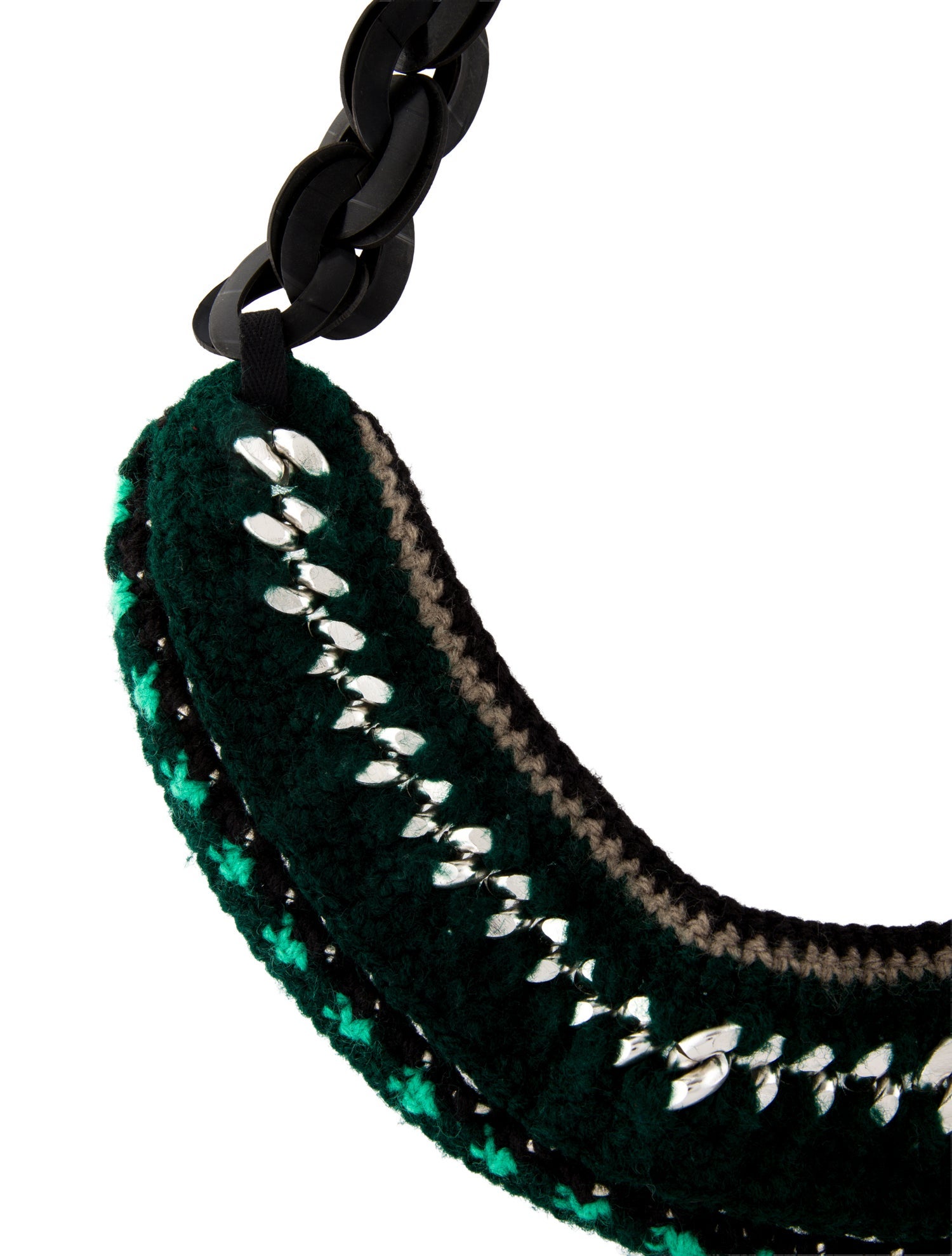 Marni Resin, Ribbon, & Wool Bib Collar Necklace
