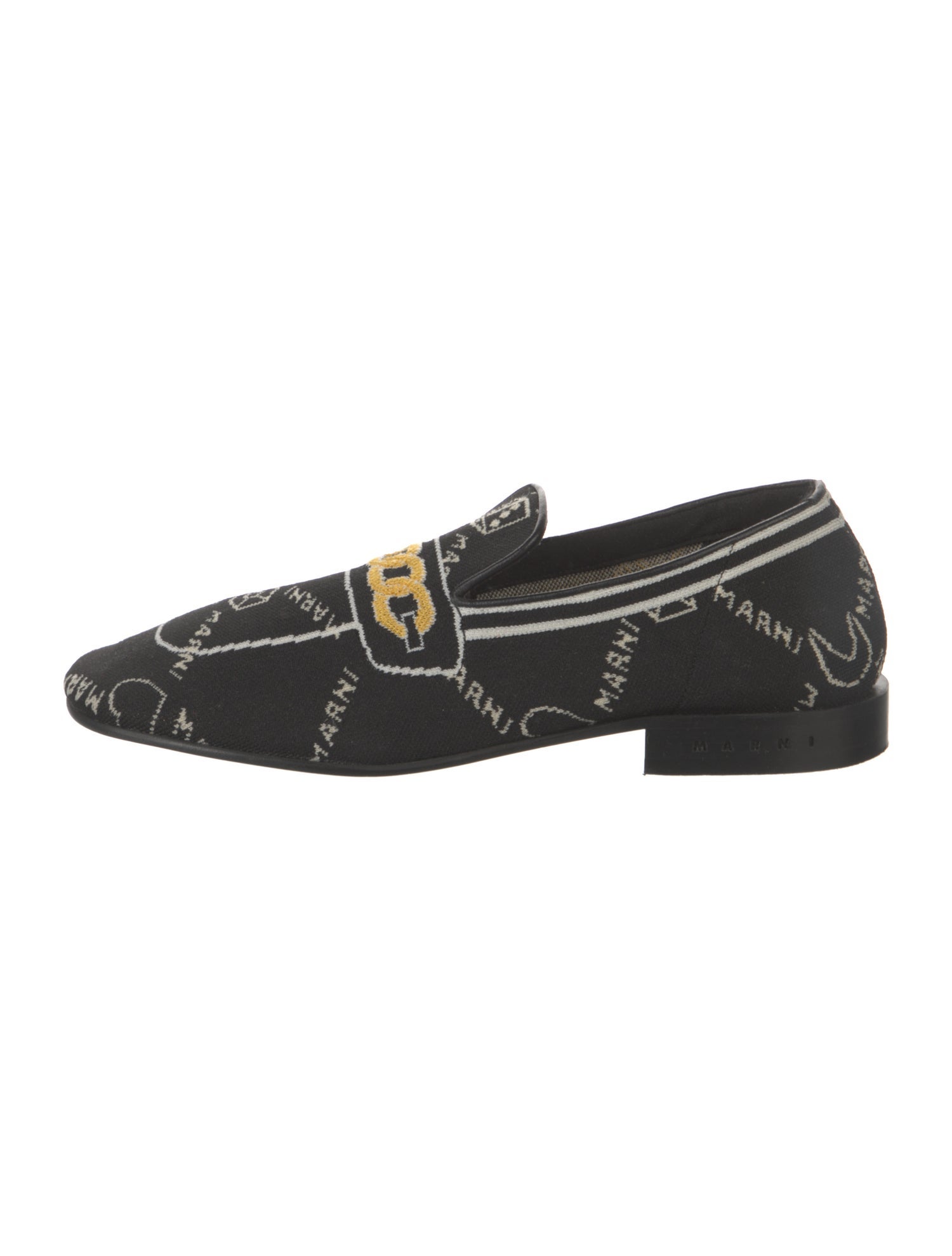 Marni Printed Embroidered Accent Loafers