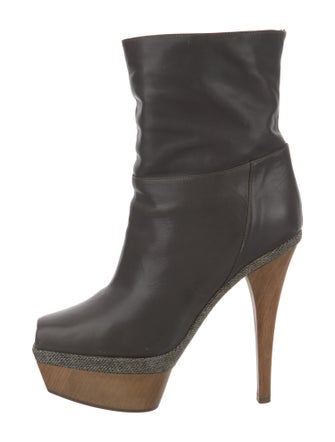 Marni Leather Colorblock Pattern Slouch Boots