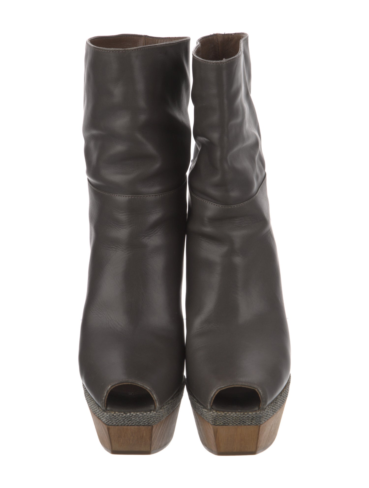 Marni Leather Colorblock Pattern Slouch Boots