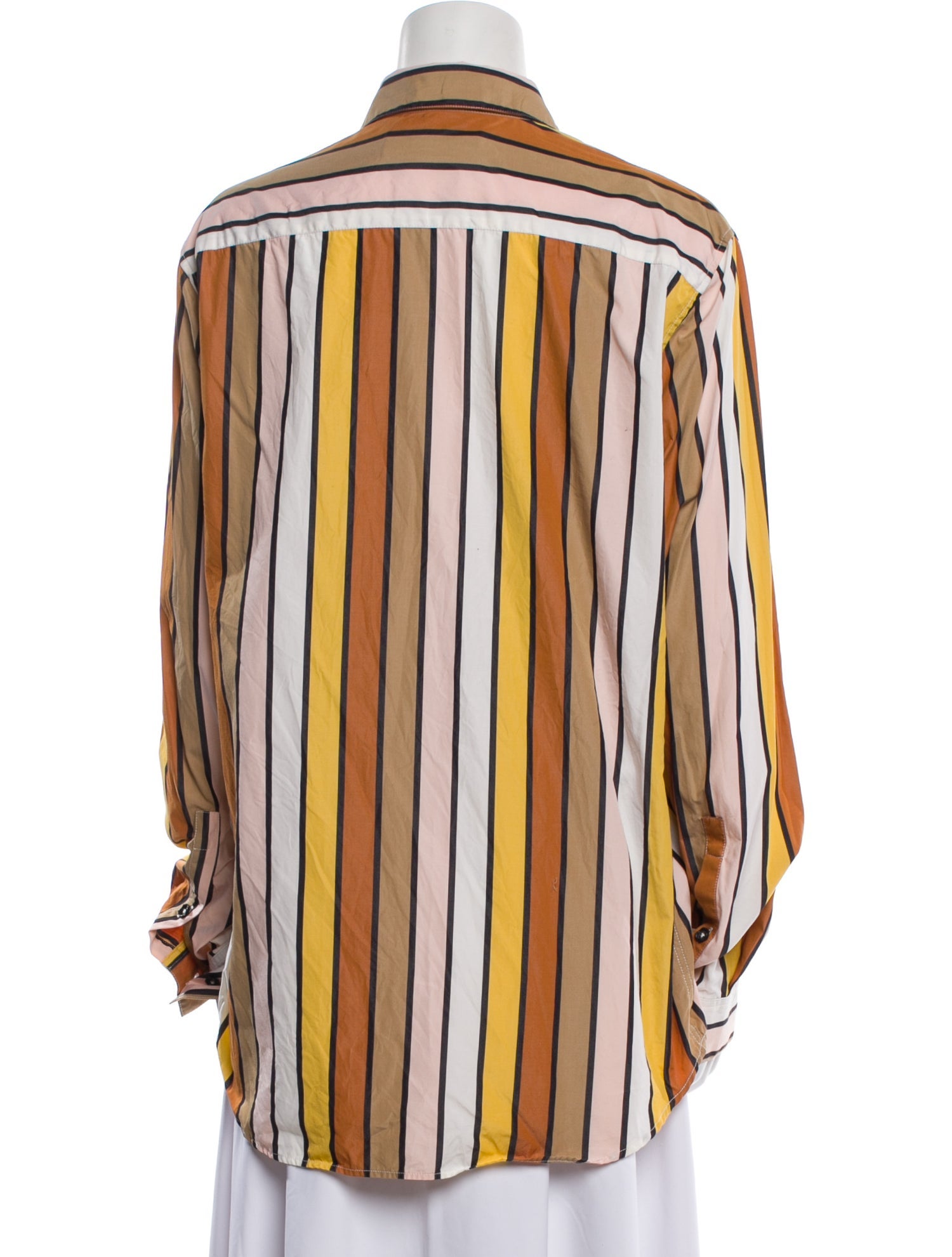 Marni Striped Long Sleeve Button-Up Top