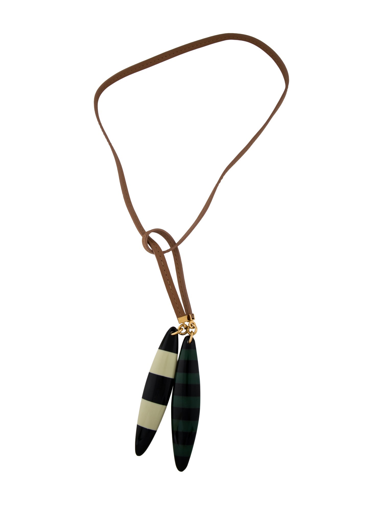 Marni Resin & Leather Lariat Necklace