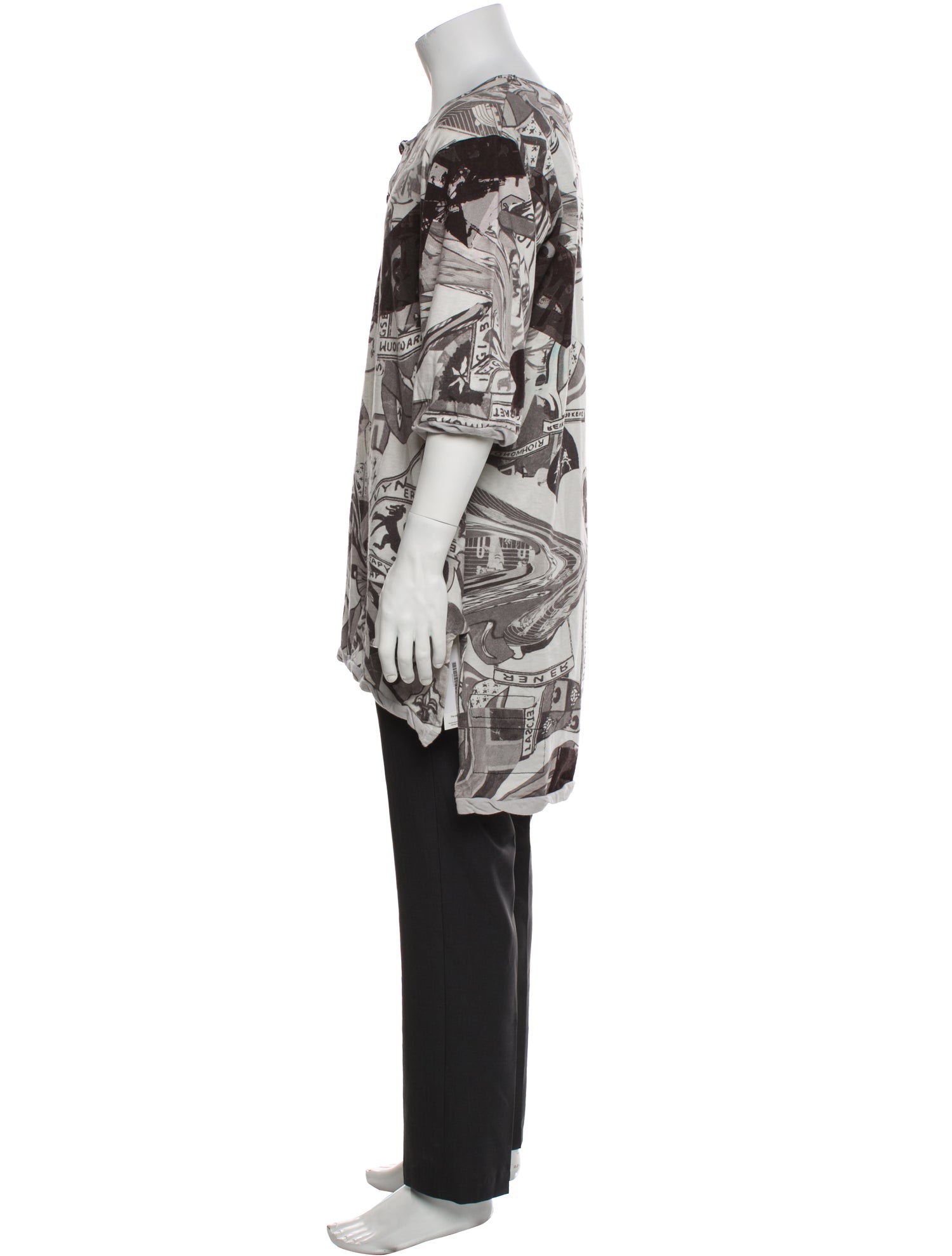 Marni Printed Scoop Neck Henley