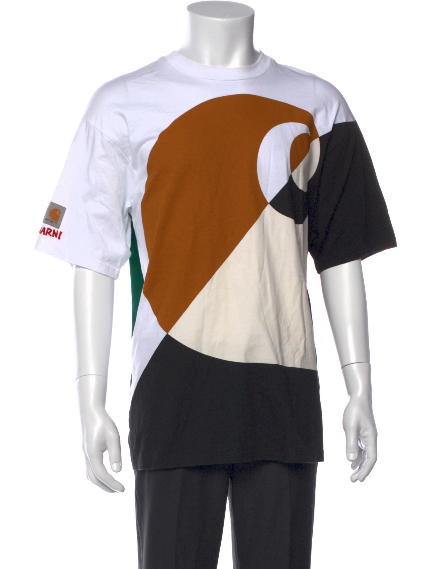 Marni Colorblock Pattern Crew Neck T-Shirt