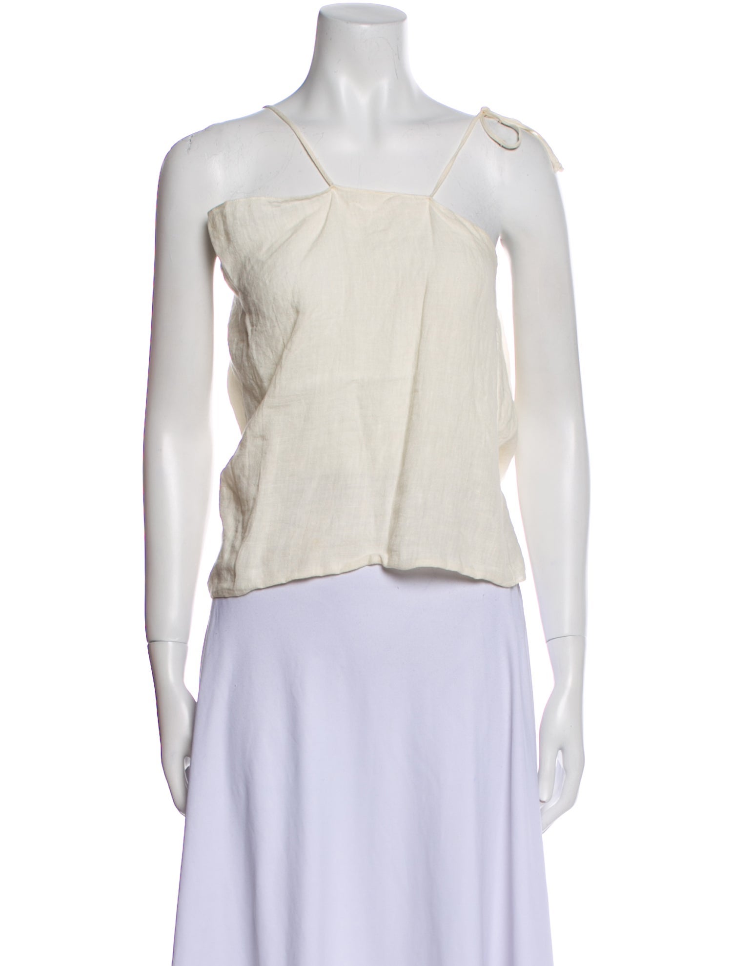Marni Linen Square Neckline Crop Top