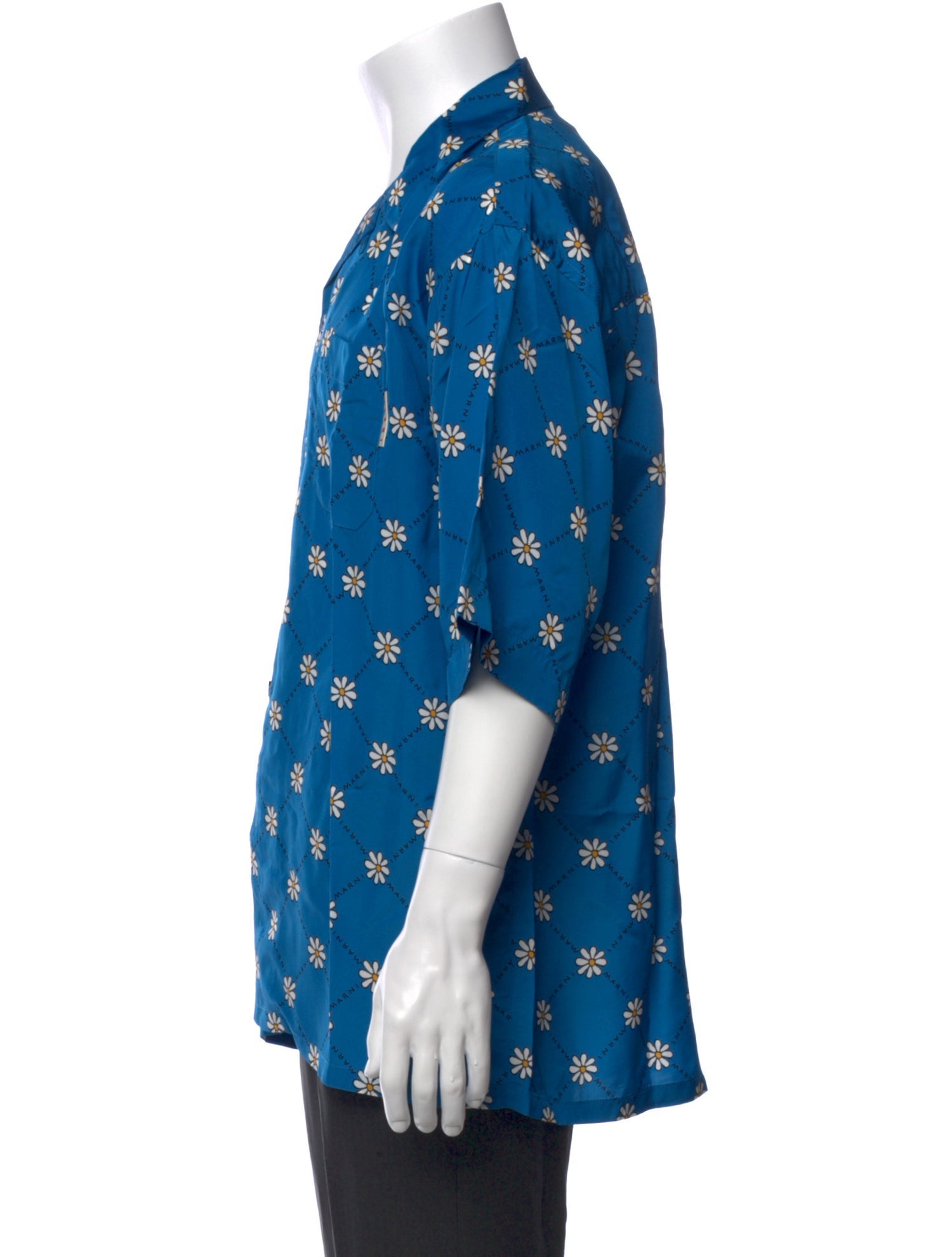 Marni Floral Print Three-Quarter Sleeve Shirt