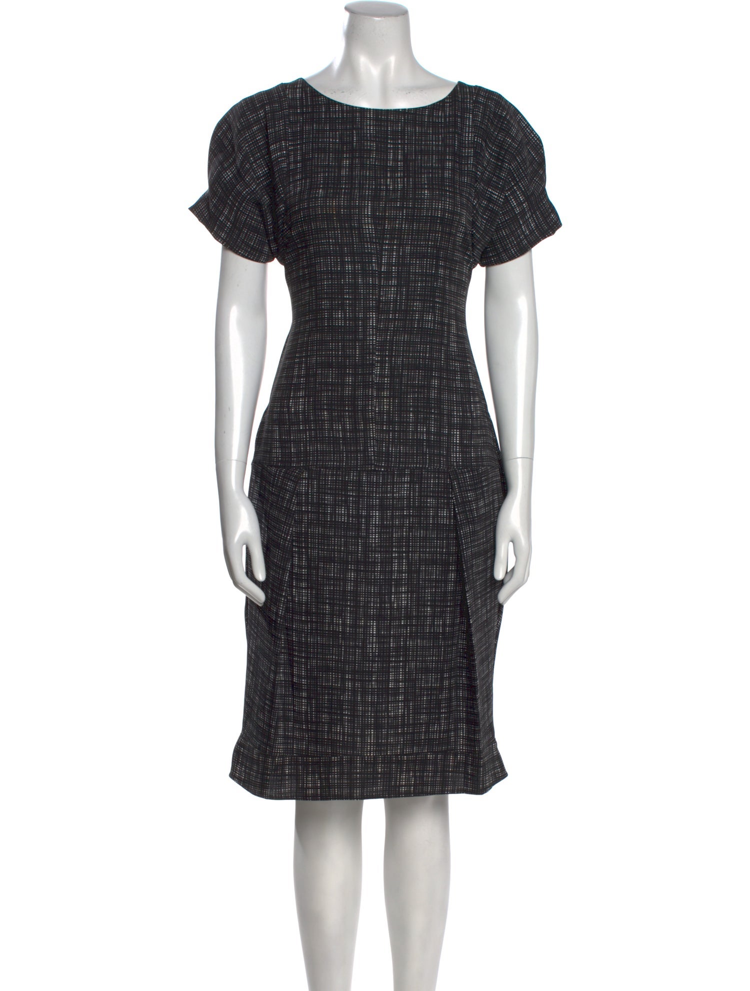 Marni Plaid Print Midi Length Dress