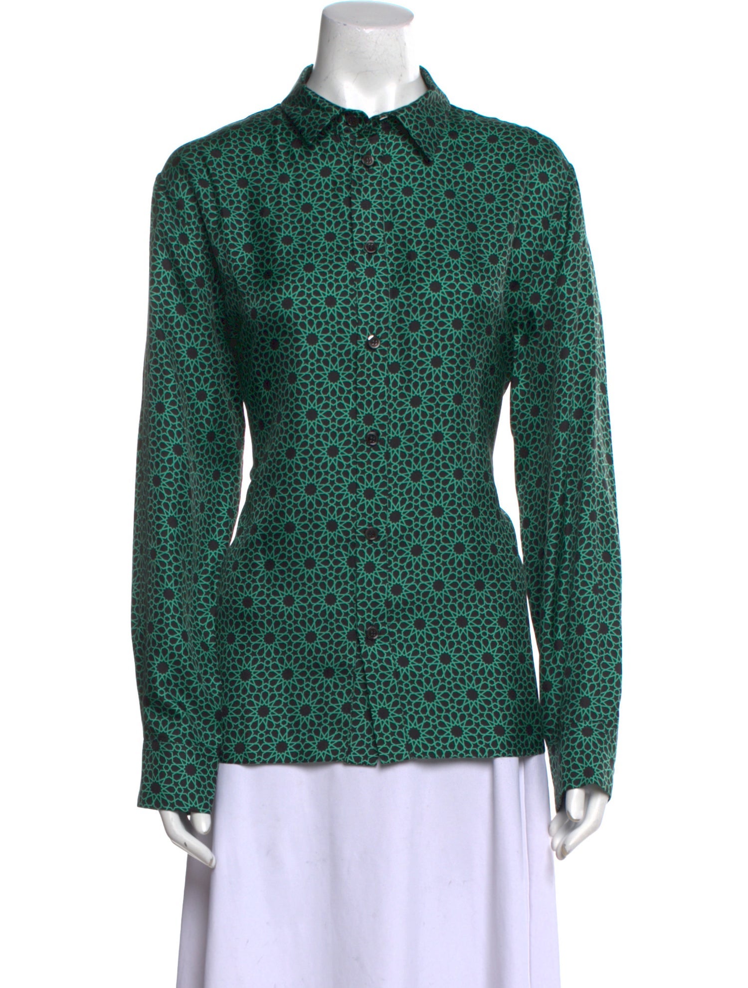 Marni Silk Printed Button-Up Top