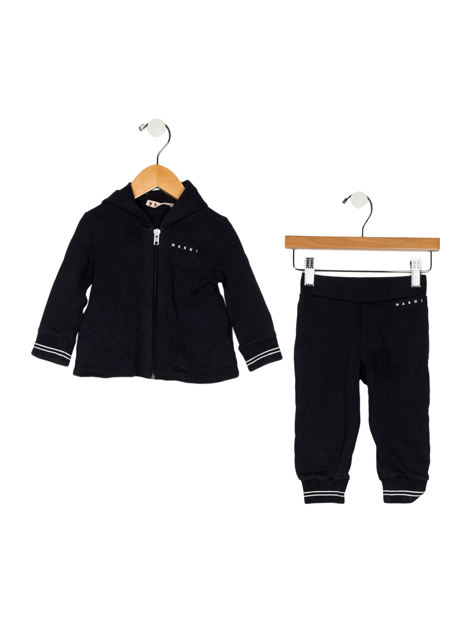 Marni infant girls' blue and white sweatsuit set