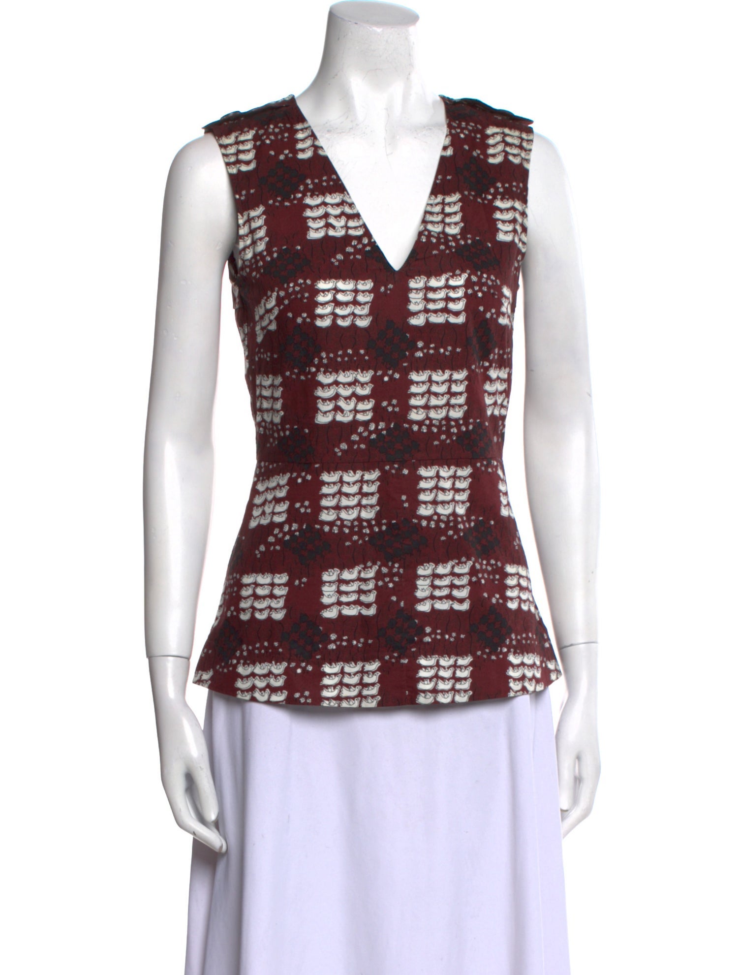 Marni Printed V-Neck Top