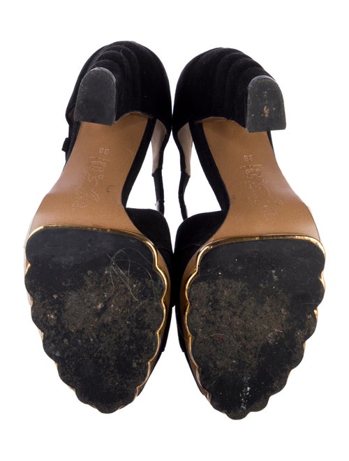 Marni Suede Printed T-Strap Pumps