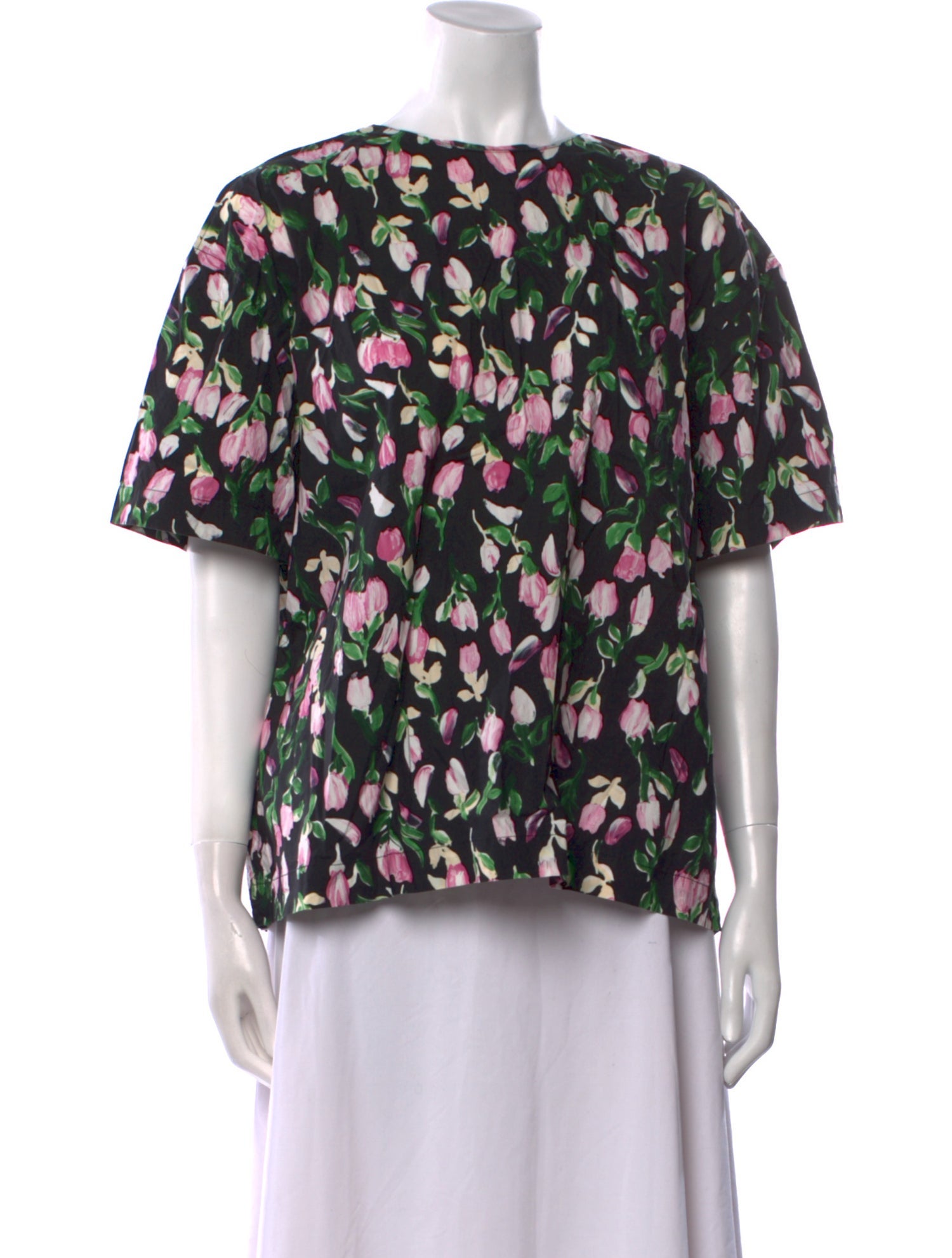 Marni Printed Bateau Neckline Blouse